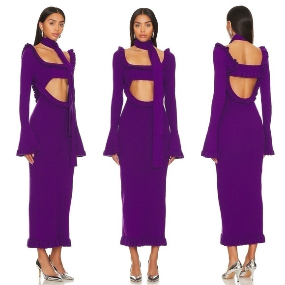 For Love And Lemons Dresses & Skirts - NEW! For Love and Lemons- Stevie Purple Maxi Dress Cut Out Details Size XL NWT